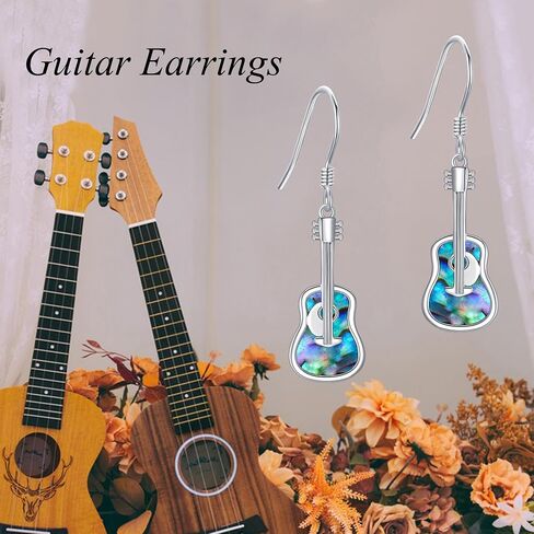 YAFEINI Violin Earrings 925 Sterling Silver, Dangle Drop Earrings for Women, Music Gifts, Hypoallergenic, Tarnish Resistant, Nickel-Free, Violinist Jewelry in Saudi Arabia