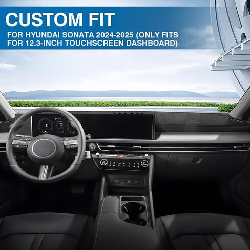 KUST Car Dash Cover for Mazda CX-90/CX90 2024-2026 with HUD Polyester Non-Slip Center Console Dash Cover Interior Accessories for Mazda CX-90/CX90 Custom Fit Dash Mat Sunshade Windshield Glare Black in Saudi Arabia