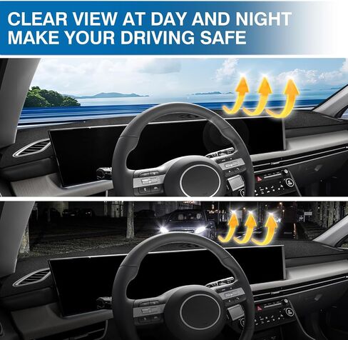KUST Car Dash Cover for Mazda CX-90/CX90 2024-2026 with HUD Polyester Non-Slip Center Console Dash Cover Interior Accessories for Mazda CX-90/CX90 Custom Fit Dash Mat Sunshade Windshield Glare Black in Saudi Arabia
