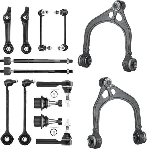 Front Upper and Lower Control Arms Suspension Kit Fit for 2011 2012 2013 2014 2015 2016 2017 Chrysler 300 Dodge Challenger Charger with Lower Ball Joints Tie Rod End - 14pcs in Kuwait