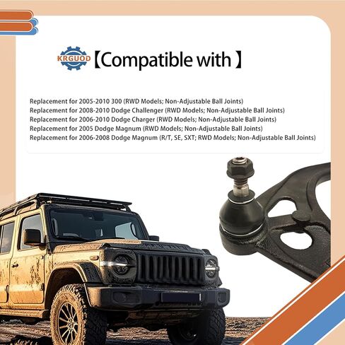 Front Upper and Lower Control Arms Suspension Kit Fit for 2011 2012 2013 2014 2015 2016 2017 Chrysler 300 Dodge Challenger Charger with Lower Ball Joints Tie Rod End - 14pcs in Kuwait
