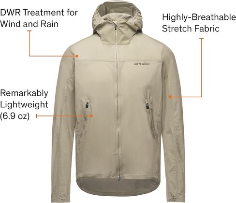 GORE WEAR Gorewear Fernflow Hooded Windbreaker - Men's Black, L in Saudi Arabia