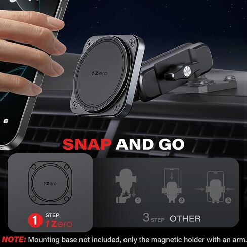 1zero 20mm Ball Magnetic Phone حامل لـ Dash Mount متوافق مع Magsafe iPhone 16 Pro Max 15 14 13 12 ، 0.787 بوصة مغناطيس كرة مرفق لجبل سيارة Dashboard (حامل Magsafe فقط) in Kuwait