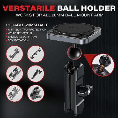 1zero 20mm Ball Magnetic Phone حامل لـ Dash Mount متوافق مع Magsafe iPhone 16 Pro Max 15 14 13 12 ، 0.787 بوصة مغناطيس كرة مرفق لجبل سيارة Dashboard (حامل Magsafe فقط) in Kuwait