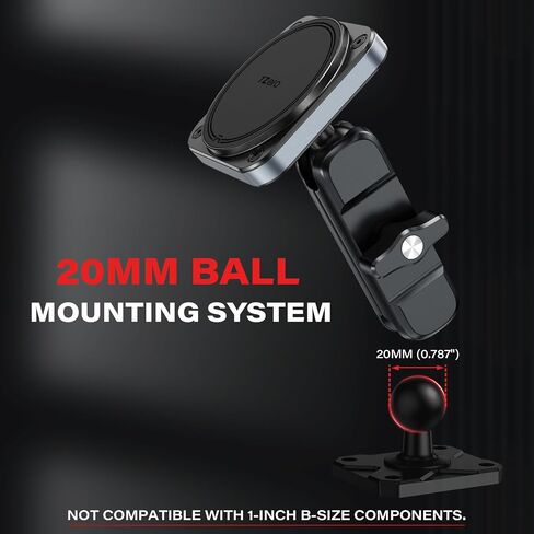 1zero 20mm Ball Magnetic Phone حامل لـ Dash Mount متوافق مع Magsafe iPhone 16 Pro Max 15 14 13 12 ، 0.787 بوصة مغناطيس كرة مرفق لجبل سيارة Dashboard (حامل Magsafe فقط) in Kuwait