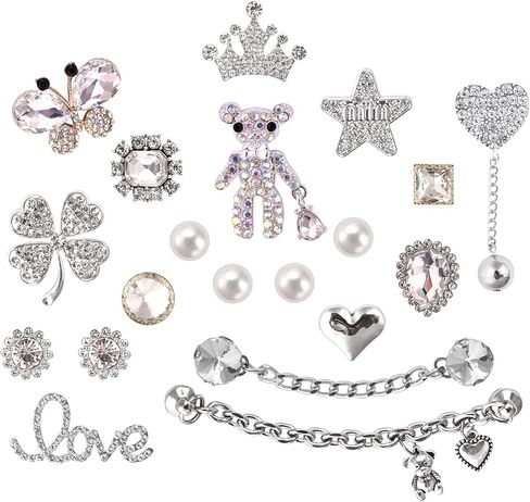 Bling Shoe Charms For Croc Shoe Sandals Bracelet Wristband,Fashion Crystal Rhinestone Shoe Decoration Pins for Women Party Favors Birthday Gifts in Kuwait