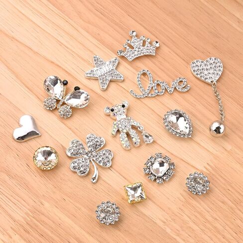 Bling Shoe Charms For Croc Shoe Sandals Bracelet Wristband,Fashion Crystal Rhinestone Shoe Decoration Pins for Women Party Favors Birthday Gifts in Kuwait