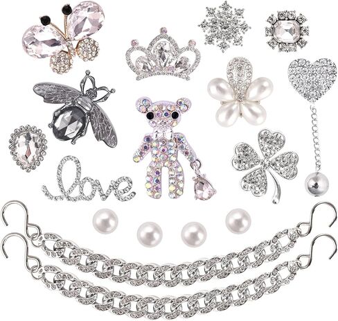 Bling Shoe Charms For Croc Shoe Sandals Bracelet Wristband,Fashion Crystal Rhinestone Shoe Decoration Pins for Women Party Favors Birthday Gifts in Kuwait