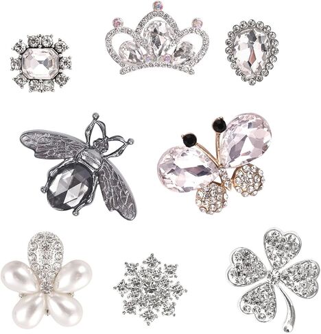 Bling Shoe Charms For Croc Shoe Sandals Bracelet Wristband,Fashion Crystal Rhinestone Shoe Decoration Pins for Women Party Favors Birthday Gifts in Kuwait