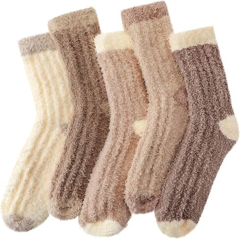 Clothclose Fuzzy Socks For Women, Womens Fuzzy Slipper Sock Super Soft Microfiber Fluffy Cozy Winter Warm Fluffy Crew Socks in Kuwait
