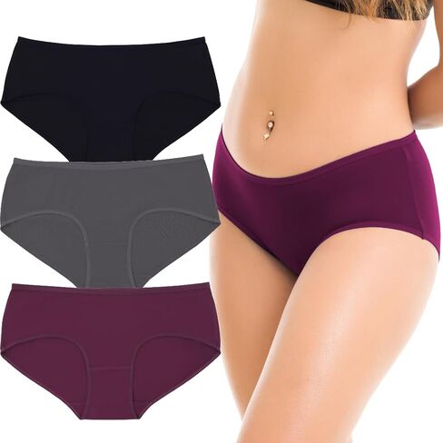 Women's Premium Underwear, Cotton Hipster, 3-Pack, Assorted Colors in Saudi Arabia