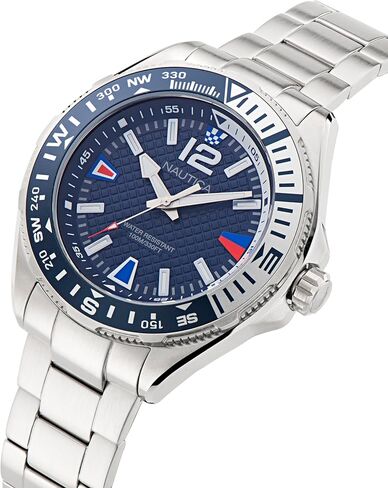 Nautica Men's NAPCWF301 Clearwater Beach Recycled Stainless Steel Bracelet Watch in Saudi Arabia