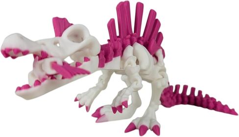 Skeleton Spinosaurus – Articulating Dinosaur Figurine – Prehistoric Collectible – 3D Printed in Canada (Abyssal Glacier) in Saudi Arabia