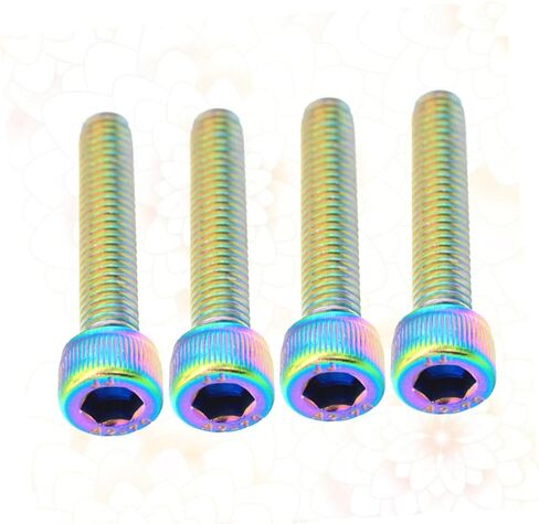4pcs من الفولاذ المقاوم للصدأ دراجة شوكة سماعة رأس برغي الذهب مطلي بالوزن خفيف الوزن للجبال والطريق in Kuwait