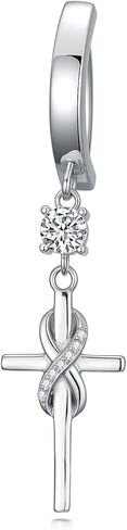 Butterfly Cross Shark Belly Button Ring 925 Sterling Silver Clicker Belly Rings Dangle Navel Ring Hypoallergenic Navel Piercing Belly Piercing Jewelry Gifts for Women in Saudi Arabia