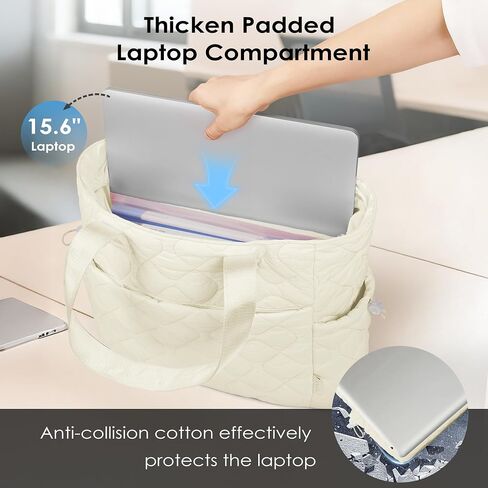 TOPEAST Tote Bag for Women, Large Puffer Tote Bag with Zipper, Lightweight Work Bags for Women, Quilted Bags for Nurse Travel in Saudi Arabia