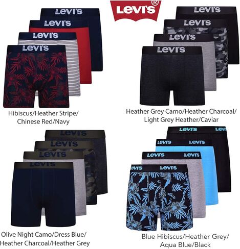Levi's Mens Boxer Briefs Breathable Stretch Underwear 4 Pack in Saudi Arabia