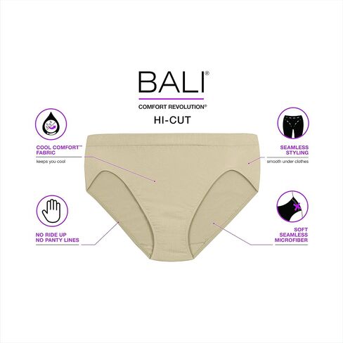 Bali Seamless Hi-Cut Panties 303J 6-7 Bright blue in Kuwait