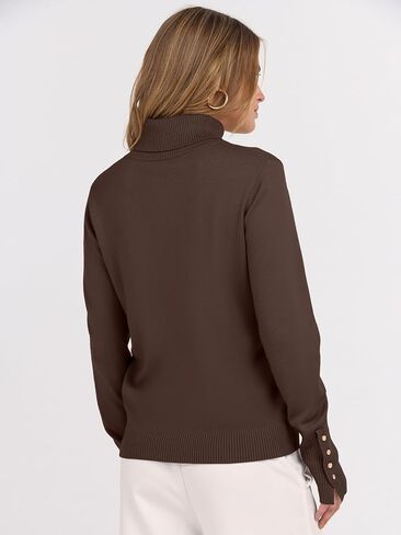 anrabess Womens Turtleneck Sweeve Seneve Subtinters Lightweight Button Disual Knit Basic Pullover Jumper Tops 2025 Fall Outfits in Saudi Arabia