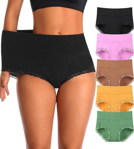 High Waisted Womens Cotton Underwear Tummy Control Comfortable Postpartum Panties Briefs in Saudi Arabia