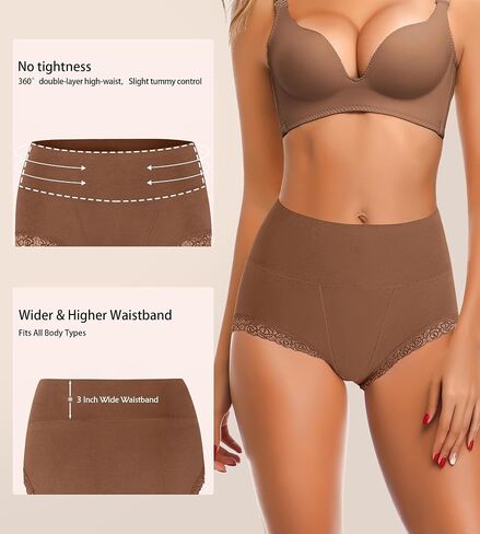 High Waisted Womens Cotton Underwear Tummy Control Comfortable Postpartum Panties Briefs in Saudi Arabia