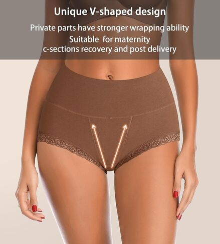 High Waisted Womens Cotton Underwear Tummy Control Comfortable Postpartum Panties Briefs in Saudi Arabia