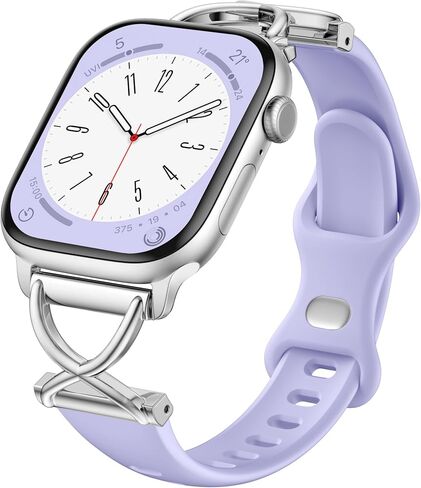 Getino Slim Silicone Band Compatible with Apple Watch Bands for Women 40mm 41mm 38mm 42mm 44mm 45mm 46mm 49mm, Stylish Narrow Skinny Thin Sport Strap for iWatch Series 11 10 9 8 7 6 5 4 3 2 1 SE Ultra in Saudi Arabia