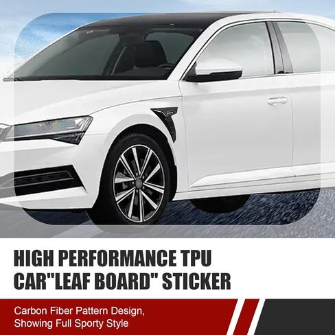 2 PCS Car Fender Side Vent Stickers, Anti-Collision Shark Gill Spoiler Stickers, Fender Decorative Decal, Custom Sporty Universal Vehicle Decals for Hood Spoiler (Red) in Saudi Arabia