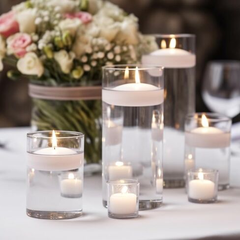 48 Pack White Floating Candles 3 inch Unscented Floating Candles for Centerpieces-10 Hours Long Burn Time-3" Floating Candle Bulk for Wedding Cylinder Vases in Saudi Arabia