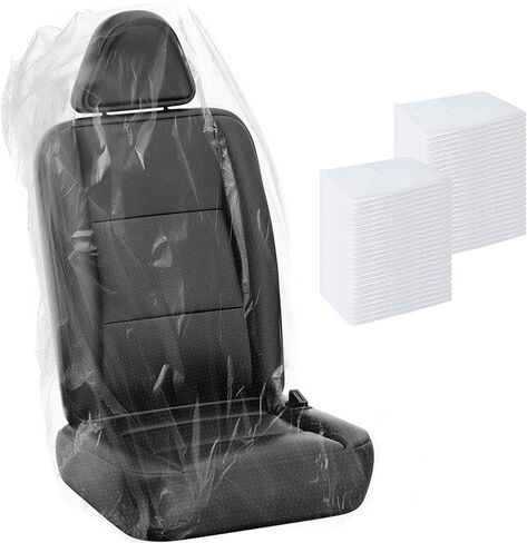 Myfamirea 250 PCS مقعد السيارة القابل للتصرف يغطي واقي مقعد للمركبة البلاستيكية واضحة مع عجلة القيادة ، وتحول العتاد وأغطية فرملة اليد ، Universal for Cars Auto Truck Bus Airplane in Kuwait