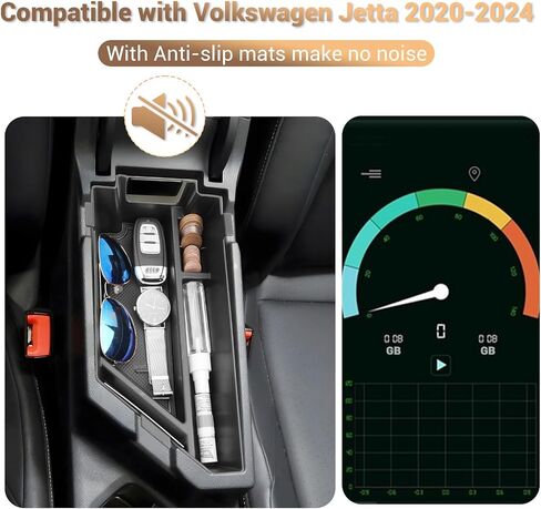 YEE PIN لـ 2024 2025 GMC Terrain Center Console صينية منظم لـ 2018-2024 2025 GMC Terrain Accessories SL/SLE/SLT/AT4/Denali 2024 GMC Terrain Center Console صينية إدراج الأوسط صينية مسند الذراع in Saudi Arabia