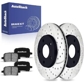 AutoShack Front Brake Kit Replacement for 2006-2011 Chevrolet HHR FWD Drilled & Slotted E-Coated Disc Brake Rotors Black Ceramic Brakes Pads 10.87" 276 mm SCDPR65124651241160 in Saudi Arabia