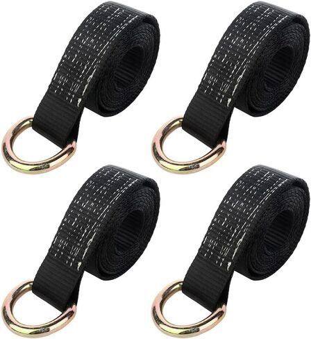 OCPTY 4 × Lasso Straps Wrecker Car Hauler Truck Tow Dolly Tire Wheel Tie Down Strap أصفر (2 بوصة × 8 قدم) in Saudi Arabia