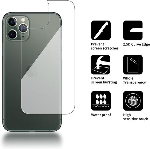 3 Pack Glass Back Screen Protector Compatible for iPhone 15 6.1-Inch [9H Hardness]-HD Back Tempered Glass, Scratch Resistant,Easy Install，Crystal Clear in Saudi Arabia