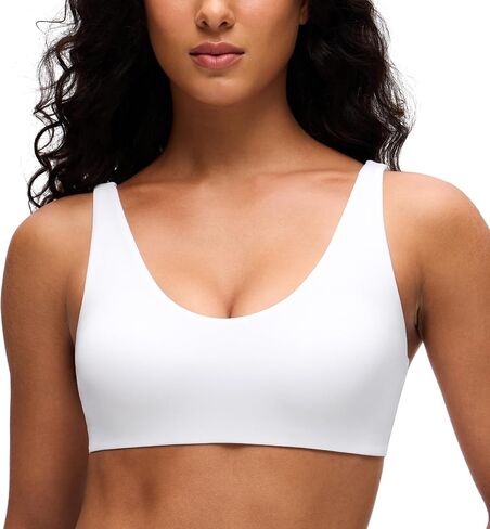 CRZ YOGA Butterluxe Soft Double Lined Sports Bras for Women Scoop Neck Adjustable Straps Yoga Crop Top Lounge Cami Non Padded in Saudi Arabia