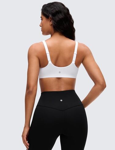 CRZ YOGA Butterluxe Soft Double Lined Sports Bras for Women Scoop Neck Adjustable Straps Yoga Crop Top Lounge Cami Non Padded in Saudi Arabia