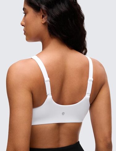 CRZ YOGA Butterluxe Soft Double Lined Sports Bras for Women Scoop Neck Adjustable Straps Yoga Crop Top Lounge Cami Non Padded in Saudi Arabia