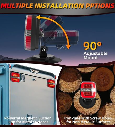 Wireless Trailer Lights Kit Magnetic, LED Wireless Tail Lights for Trailer with Strong Magnet and Rechargeable Battery, IP67 Waterproof, Portable Tow Light Set for Trucks, RVs, Boats, Campers in Kuwait