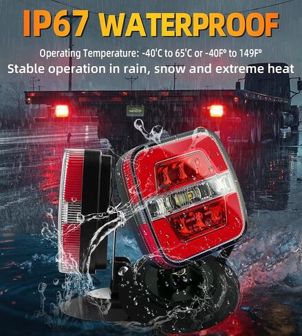 Wireless Trailer Lights Kit Magnetic, LED Wireless Tail Lights for Trailer with Strong Magnet and Rechargeable Battery, IP67 Waterproof, Portable Tow Light Set for Trucks, RVs, Boats, Campers in Kuwait