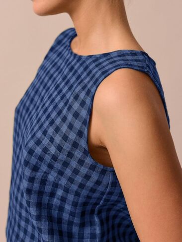 Womens Summer Pajama Sets 2 Piece Outfits Plaid Tank Top and Pants Cotton Gingham Lounge Set in Kuwait
