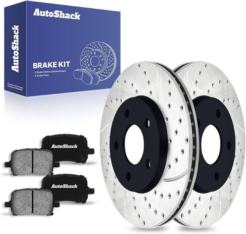 استبدال مجموعة الفرامل الأمامية Autoshack For 2006-2011 Chevrolet HHR FWD حفر ومقاطع مكابح مملوءة بالقرص المغطى بالقرص الإلكترونية منصات الفرامل الخزفية السوداء 10.87 "276 مم SCDPR65124651241160 in Saudi Arabia