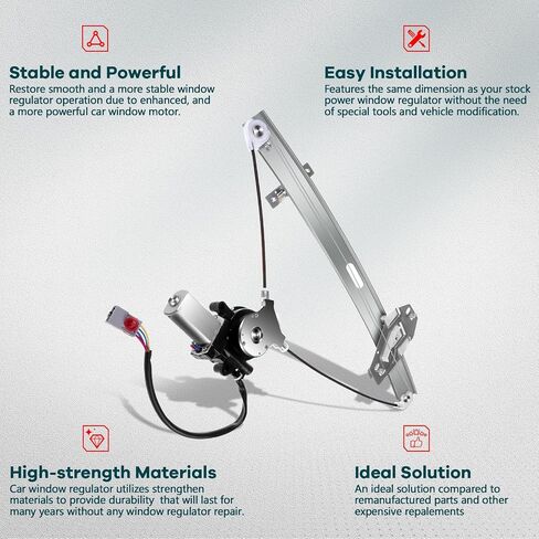 FINDAUTO 741-736 Front Right Passenger Side Power Window Regulator with Motor fit for 1996 1997 1998 1999 2000 for Honda Civic in Saudi Arabia