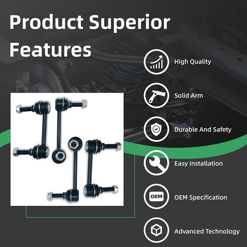 K750578 K750579 2PCS Front Stabilizer Sway Bar Bar Links Fit for Dodge 2011 2012 2013 2015 2015 Durango ، for Jeep 2011 2012 2014 2015 Grand Cherokee V8 5.7L/V6 3.6L/V6 3.0L. in Kuwait