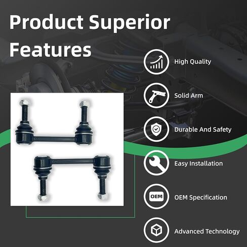 K750578 K750579 2PCS Front Stabilizer Sway Bar Bar Links Fit for Dodge 2011 2012 2013 2015 2015 Durango ، for Jeep 2011 2012 2014 2015 Grand Cherokee V8 5.7L/V6 3.6L/V6 3.0L. in Kuwait