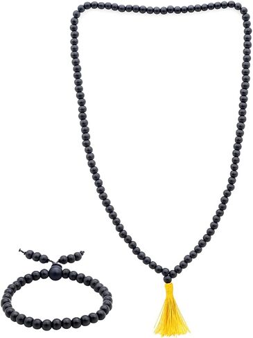 أصلي Karungali Malai Mala 108 Beads & Karungali Malai Combo للرجال والنساء مختبر مختبر أسود خشب الأبنوس Karungali Mala & in Saudi Arabia