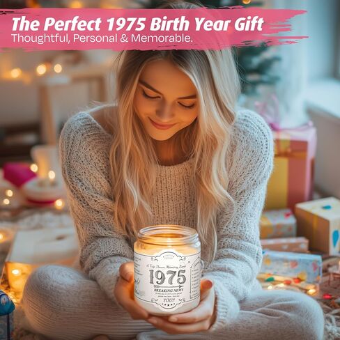Birth Year Candle - 1965 Birthday Gifts for Women - Soy Candle 60th Birthday Gifts for Her, 60th Presents for Women - French Vanilla Scent, 8oz Reusable Jar, 40Hr Burn Time in Saudi Arabia