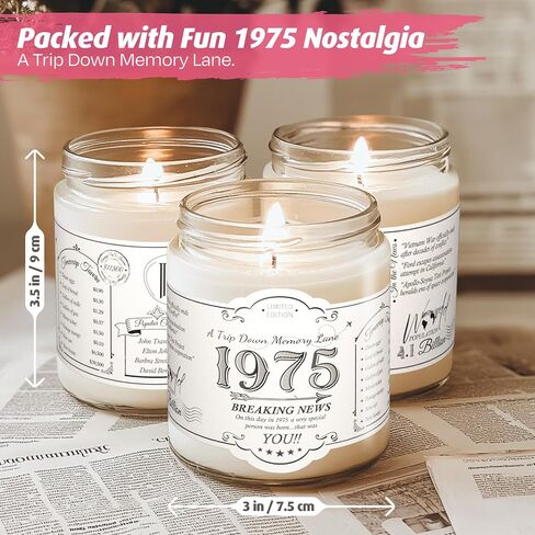 Birth Year Candle - 1965 Birthday Gifts for Women - Soy Candle 60th Birthday Gifts for Her, 60th Presents for Women - French Vanilla Scent, 8oz Reusable Jar, 40Hr Burn Time in Saudi Arabia