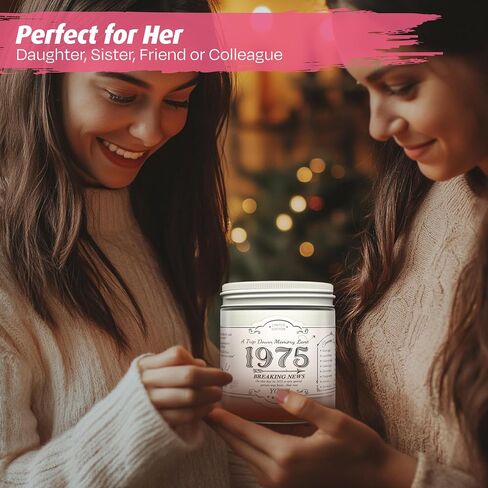 Birth Year Candle - 1965 Birthday Gifts for Women - Soy Candle 60th Birthday Gifts for Her, 60th Presents for Women - French Vanilla Scent, 8oz Reusable Jar, 40Hr Burn Time in Saudi Arabia