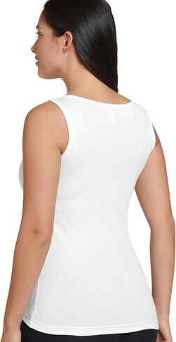 Jockey Women's Activewear 100% Cotton Rib Tank, Black, XL in Saudi Arabia