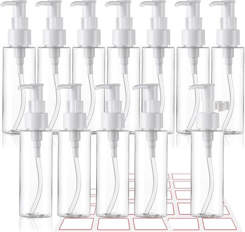 Cosywell Empty Plastic Pump Bottles Dispenser TSA Approved 3.4oz 4 Pack Portable Empty Refillable Container Clear Plastic Lotion Pump Dispenser Bottle for Facial Cleansing Oil Shampoo Shower Gel in Kuwait